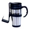 Rolson Insulated Stainless Steel Travel Mug With Holder Silver and Black 400ml 42918