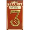 Securit Numeral Number Three Brass 75mm S2503