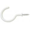 19mm White Plastic Coated Cup Hooks 6Pk 30882