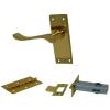 Heavy Duty Brass Scroll Mortice Latch Handles and Hinges Set DP0047