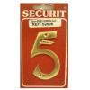 Securit Numeral Number Five Brass 75mm S2505