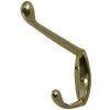 Securit Brass Plated Hat and Coat Hooks 105mm 2Pk S6105 