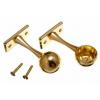 Securit End Brackets Brass Plated 19mm 2Pk S5556