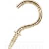 50mm Brass Plated Unshouldered Cup Hooks 3Pk 30678