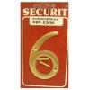 Securit Polished Steel Numeral Number Six Brass 75mm Pack Of 1 S2506 | Heavy Duty |