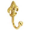 Securit Fleur-De-Lys Tieback Hooks Brass 60mm 2Pk S6549