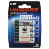 UniRoss Rechargeable Ni-MH Batteries Silver AA 1300mAh and 1.2V 4Pk RB100887A