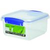 Sistema Klip It Square Plastic Lunch Plus Food Container with Rubber Seal Transparent 1.2Ltr 01650 | BPA Free