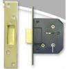 Sterling Five Lever Mortice Deadlock With Two Keys Brass Plated 65mm PHMLD525