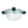 Gourmet Stainless Steel Classic-Style Casserole Pan With Lid And Phenolic Handles Assorted 20cm 5104