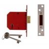 Union Polished Brass Five Lever Deadlock With Two Keys 65mm Y2101-PL-2.50