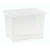 Wham Whatmore Crystal Clear Plastic Storage Box With Lid 80Ltr Z11315