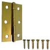 Steel Butt Hinges and Screws Brass Plated 63mm 2Pk 30692