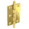 Securit One Pair Double Steel Washered Hinges With Finials Polished Brass 100mm S4135