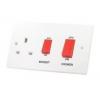 Selectric Cooker Unit With Neons and Socket White and Red 45A 5Pk LG953N