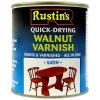 Rustins Quick Dry Varnish Satin Walnut 500ml VSWA500 | Low Odour | Long-lasting Protection to All Interior Wood