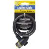 Sterling Vinyl Coated Braided Steel Locking Cable With Bracket Black L 1500mm x Dia 10mm PH101K