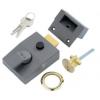 Yale 60mm Grey Coloured Manual Deadlocking Front Door Night Latch With Two Keys P-89-DMG-PB-6