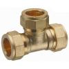 Compression Fittings Equal Tee Connector Brown 15mm 45003