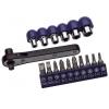 Draper Assorted Size Offset Ratchet Screw and Socket Driver Set Metallic Silver and Black 17Pk 30781