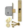 Chubb Five Lever Deadlock With Bolt Throw Brass Finish 67mm and 20mm V-3G114E-PL-6