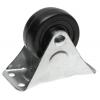 Select Shepherd Rubber Wheel Rigid Plate Casters Silver and Black 3-Inch 9483