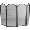 Inglenook Four Panel Firescreen Black And Brass FIRE45