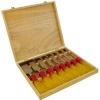 Am-tech Professional Assorted Split Proof Chisel Set With Wooden Box Multicoloured 8Pk E0610 