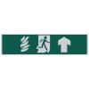 Best Self Adhesive Signs Horizontal Running Man Arrow Up Stickers Green And White 5cm x 20cm 42104