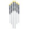 Rolson Assorted Size Long Reach Precision Screwdriver Set Yellow and Black 6Pk 28219