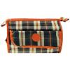 Checked Wash Bag Black and Brown BA0082