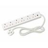 JO-EL Six-Way Extension Lead White 1Mtr 13A 2Pk 400237