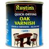 Rustins Quick Dry Varnish Satin Oak 500ml VSOA500 | Low Odour | Long-lasting Protection to All Interior Wood