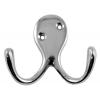 Securit Double Robe Hooks Chrome Plated 70mm 2Pk S6110