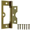 Odds and Ends Brass Plated Flush Hinges with Fixing Screws 75mm 3-Inch 2Pk 30697