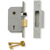 Chubb Satin Finish BS 3621 Insurance Five Lever Mortice Sashlock With Two Keys 80mm B-3K74-SC-80