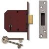 Union Five Lever Deadlock With Two Keys Polished Brass 78mm Y2101-PL-3.00