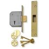 Chubb Five Lever Mortice Deadlock With Two Keys Brass Finish 67mm V-3G115-PL-67