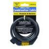 Sterling Vinyl Coated Braided Steel Combination Lock Cable with Bracket Black L 1500mm x D 10mm PH101C