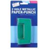 Just Stationery Metallic Two-Hole Paper-Punch Assorted 6068