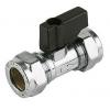 Chrome Plated Isolating Valve With Handle 15mm 45040