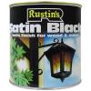 Rustins Satin Finish Wood and Metal Paint Black 1Ltr SATB1000