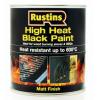 Rustins Heat Resistant Matt Finish Black Paint 250ml HRBL250