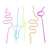 JL Supplies Curly Extra Long Drinking Straws Assorted 5Pk 8452