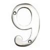 Securit Heavy Duty Chrome Finish Numeral Number Nine 75mm S2969