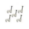 Dencon Accessories Flat Cable Clips White and Silver 4mm 20Pk F46NB