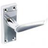 Securit Chrome Plated Flat Latch Handle 105mm 1 Pair S2706 