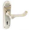 Securit One Pair Shaped Lock Handle Brushed Nickel 170mm S2730