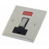 Selectric Satin Chrome Fused Connection Unit DP Switch with Black Insert and Neon 13A FSCM-214