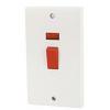 Select Ric Two Gang DP White Switch with Neon White 45Amp LG952N